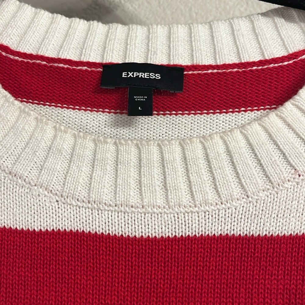 Express Crop striped sweater with pockets - Picture 3 of 5